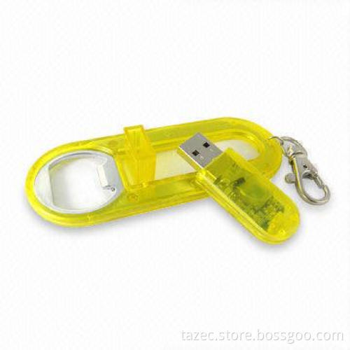 USB Flash Drive with 64MB to 8GB Capacities, Supports Writing Protection Switch